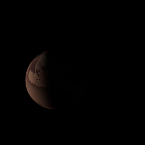 The artist's impression of Gl 725 Ab artist's rendition