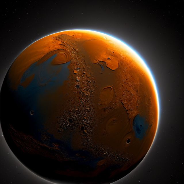 The artist's impression of HIP 34222 b artist's rendition