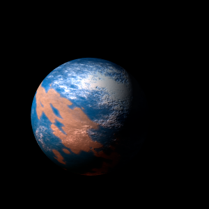 The artist's impression of Kepler-1355 b artist's rendition
