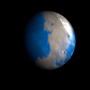 The artist's impression of Kepler-1551 b artist's rendition