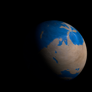 The artist's impression of Kepler-222 b artist's rendition