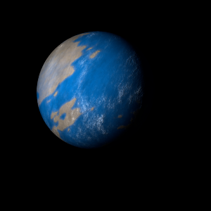 The artist's impression of Kepler-345 b artist's rendition