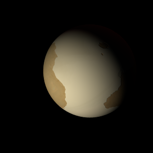 The artist's impression of Kepler-555 b artist's rendition