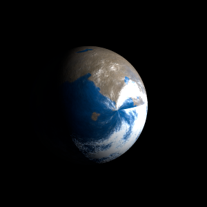 The artist's impression of Kepler-593 b artist's rendition