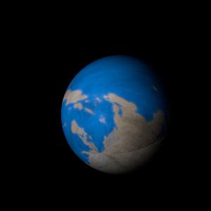 The artist's impression of Kepler-884 Ab artist's rendition