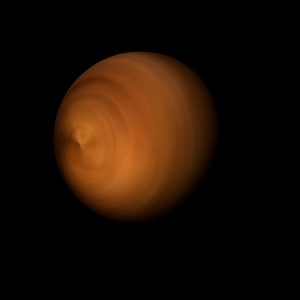 The artist's impression of LP 261-75 b artist's rendition