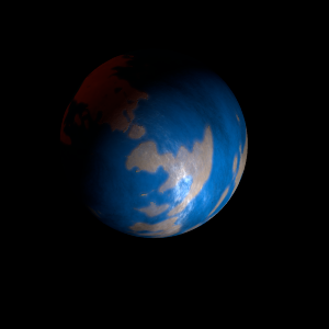 The artist's impression of PSR J1518+0204G b artist's rendition