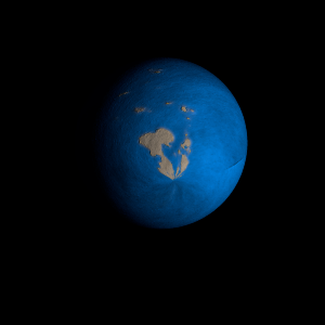 The artist's impression of TOI-1201 Ab artist's rendition
