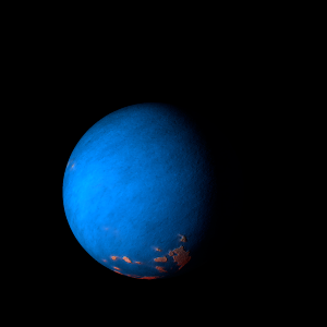 The artist's impression of TOI-554 c artist's rendition