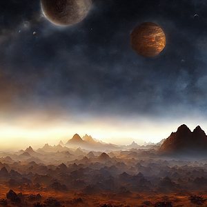 The artist's impression of TRAPPIST-1 e artist's rendition