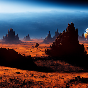 The artist's impression of TRAPPIST-1 f artist's rendition