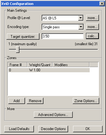 Main settings window screenshot